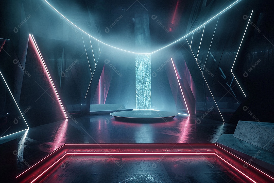 Conceito de vitrine futurista digital grátis cena de show vazia