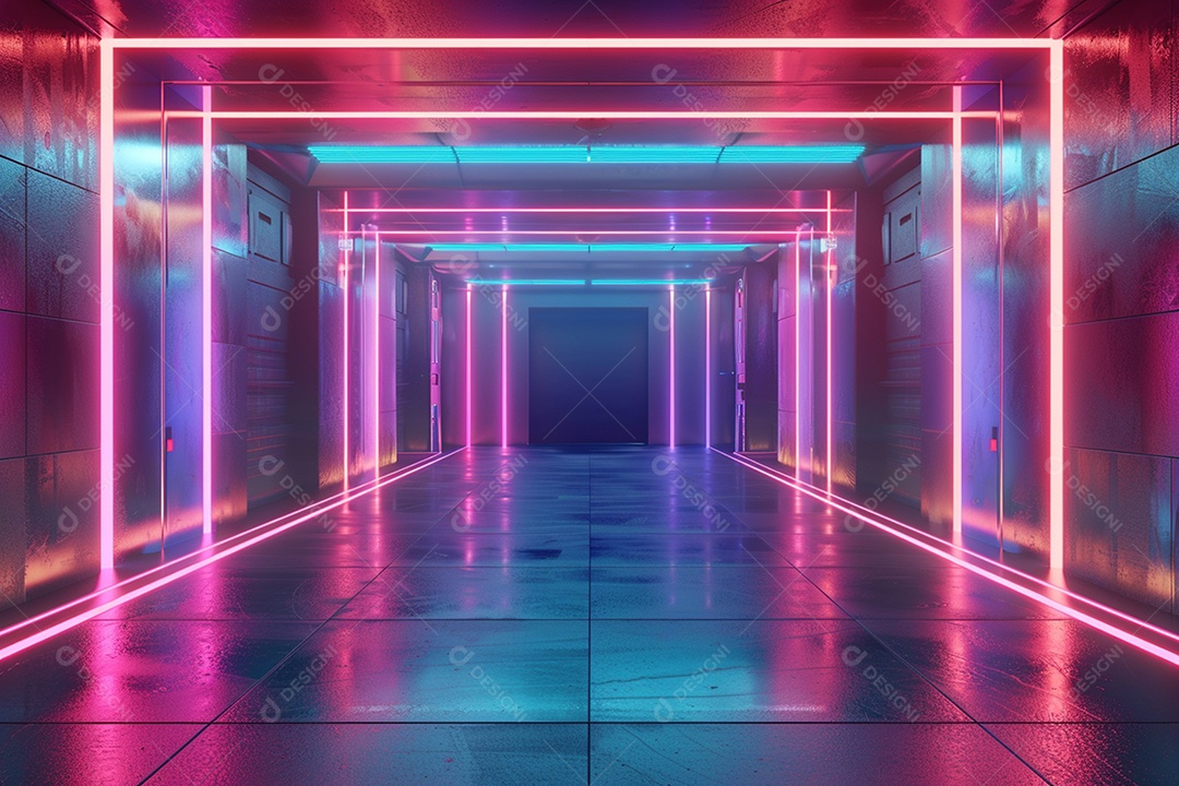 Conceito de vitrine futurista digital grátis cena de show vazia