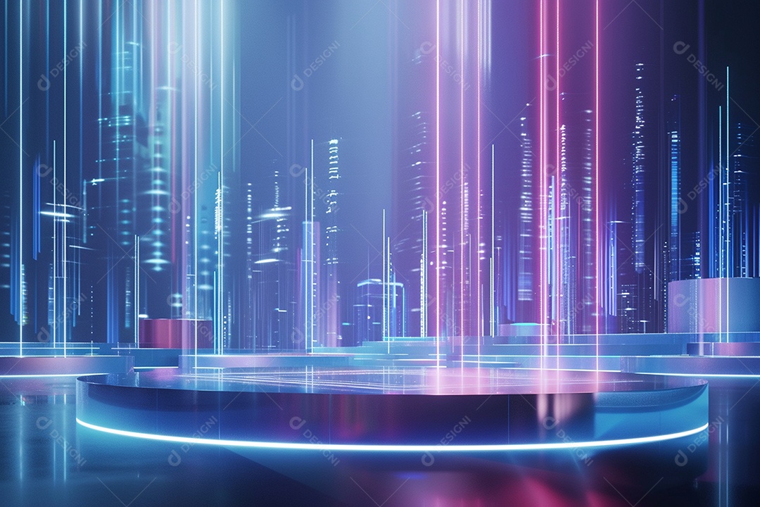 Conceito de vitrine futurista digital grátis cena de show vazia