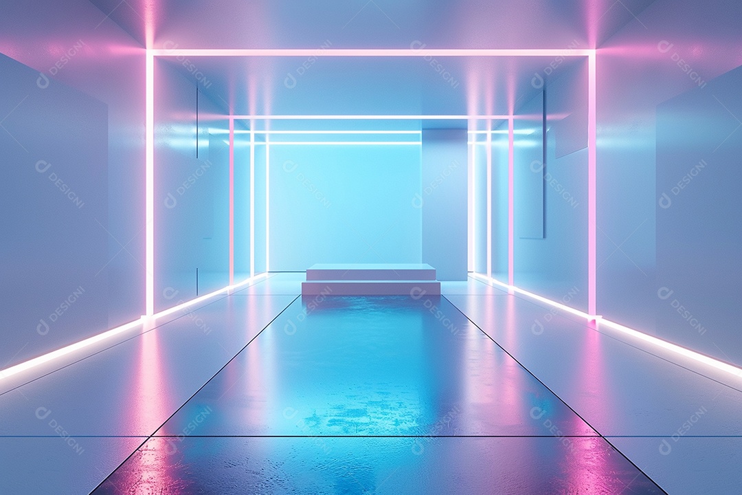 Conceito de vitrine futurista digital grátis cena de show vazia