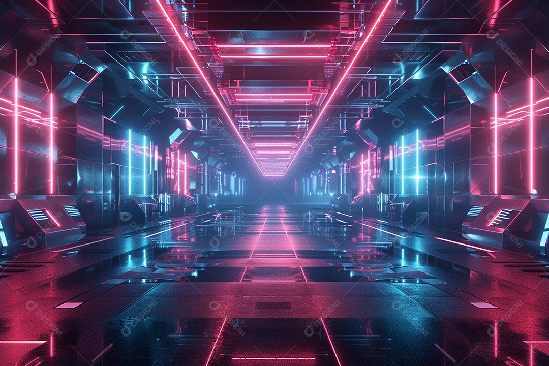 Conceito de vitrine futurista digital grátis cena de show vazia