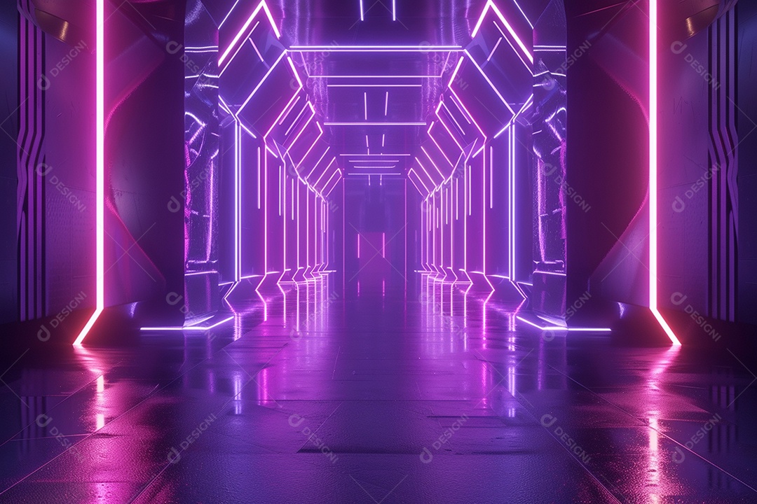 Conceito de vitrine futurista digital grátis cena de show vazia