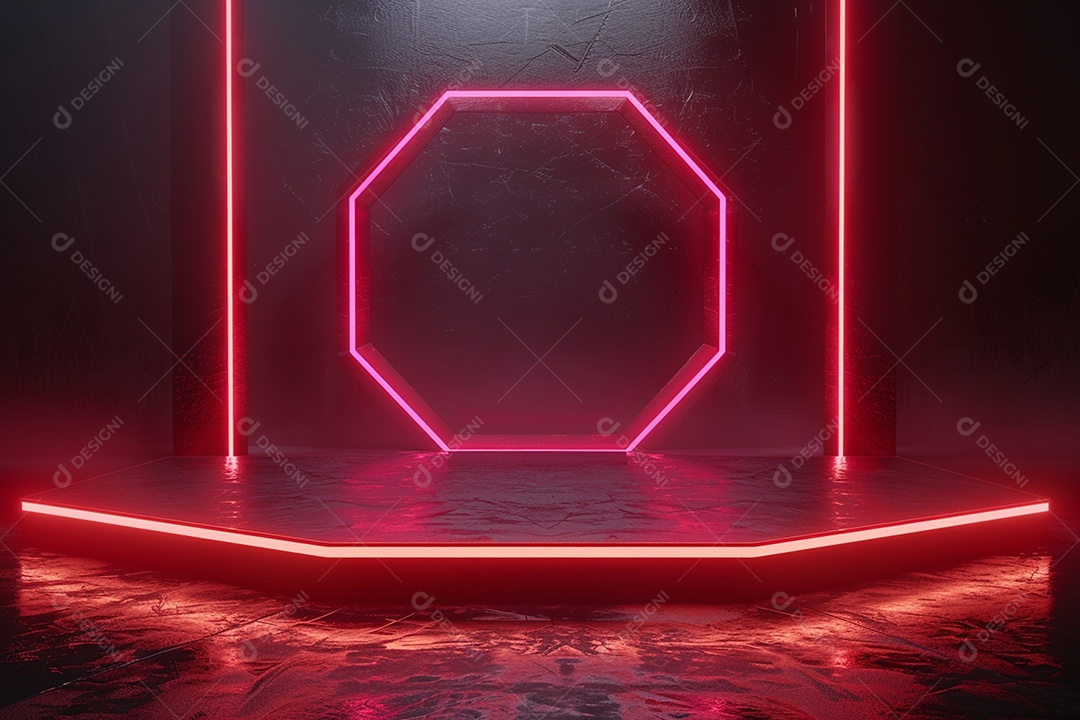 Conceito de vitrine futurista digital grátis cena de show vazia