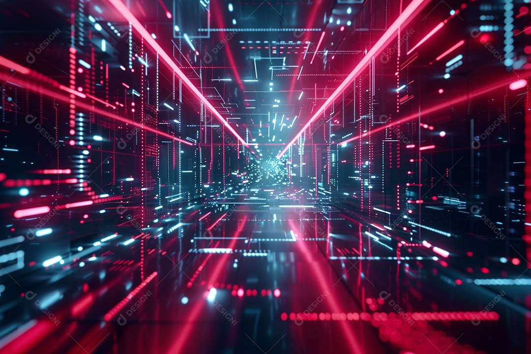 Conceito de vitrine futurista digital grátis cena de show vazia