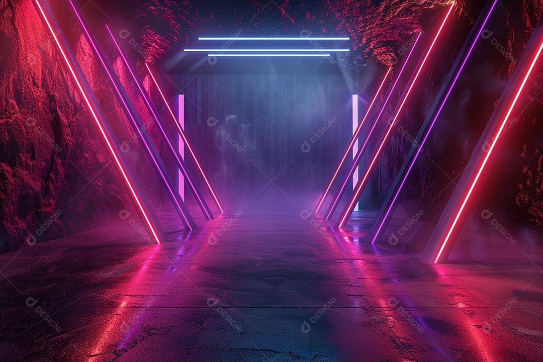 Conceito de vitrine futurista digital grátis cena de show vazia