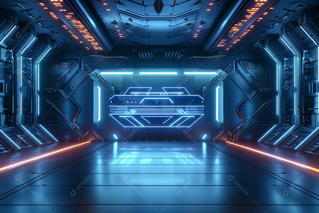 Conceito de vitrine futurista digital grátis cena de show vazia