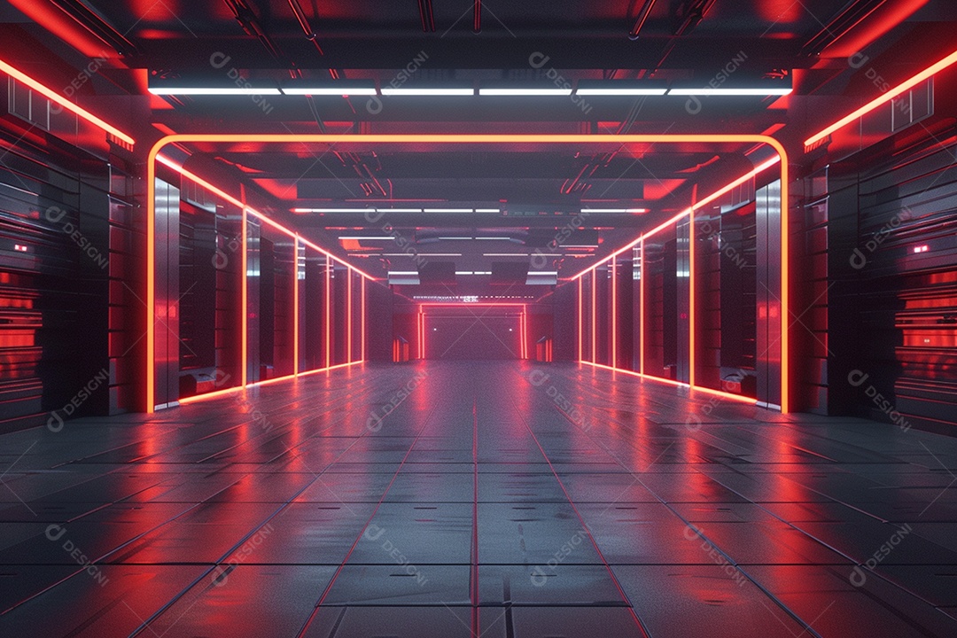 Conceito de vitrine futurista digital grátis cena de show vazia