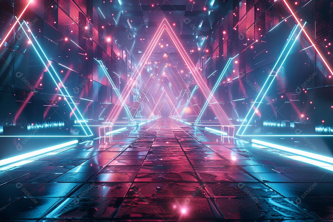 Conceito de vitrine futurista digital grátis cena de show vazia