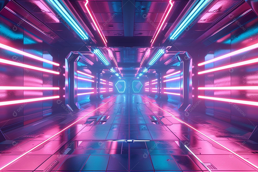 Conceito de vitrine futurista digital grátis cena de show vazia