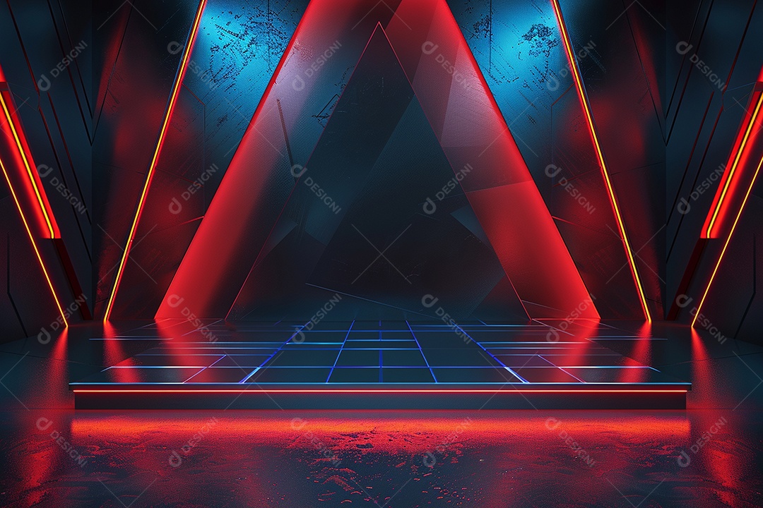 Conceito de vitrine futurista digital grátis cena de show vazia