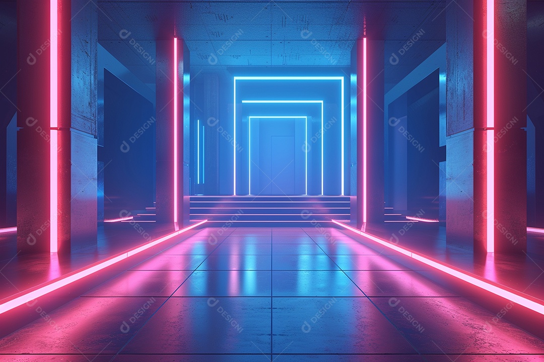 Conceito de vitrine futurista digital grátis cena de show vazia