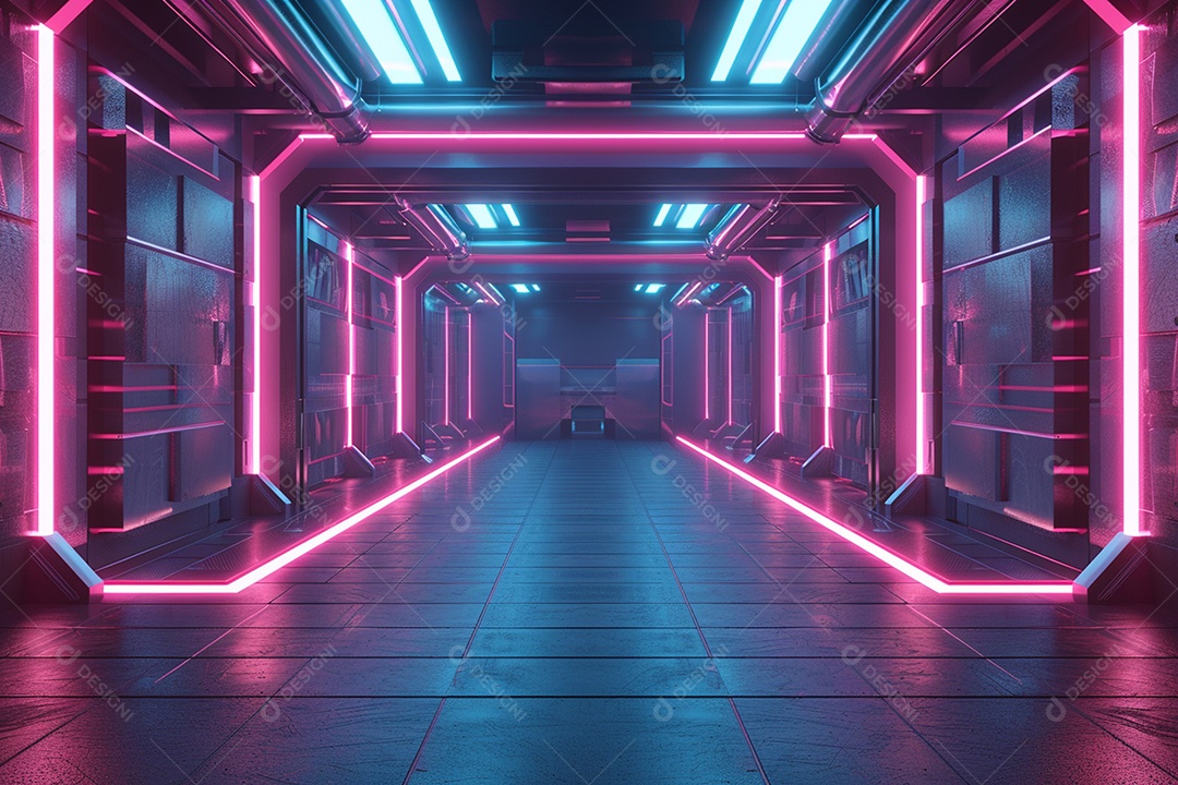 Conceito de vitrine futurista digital grátis cena de show vazia