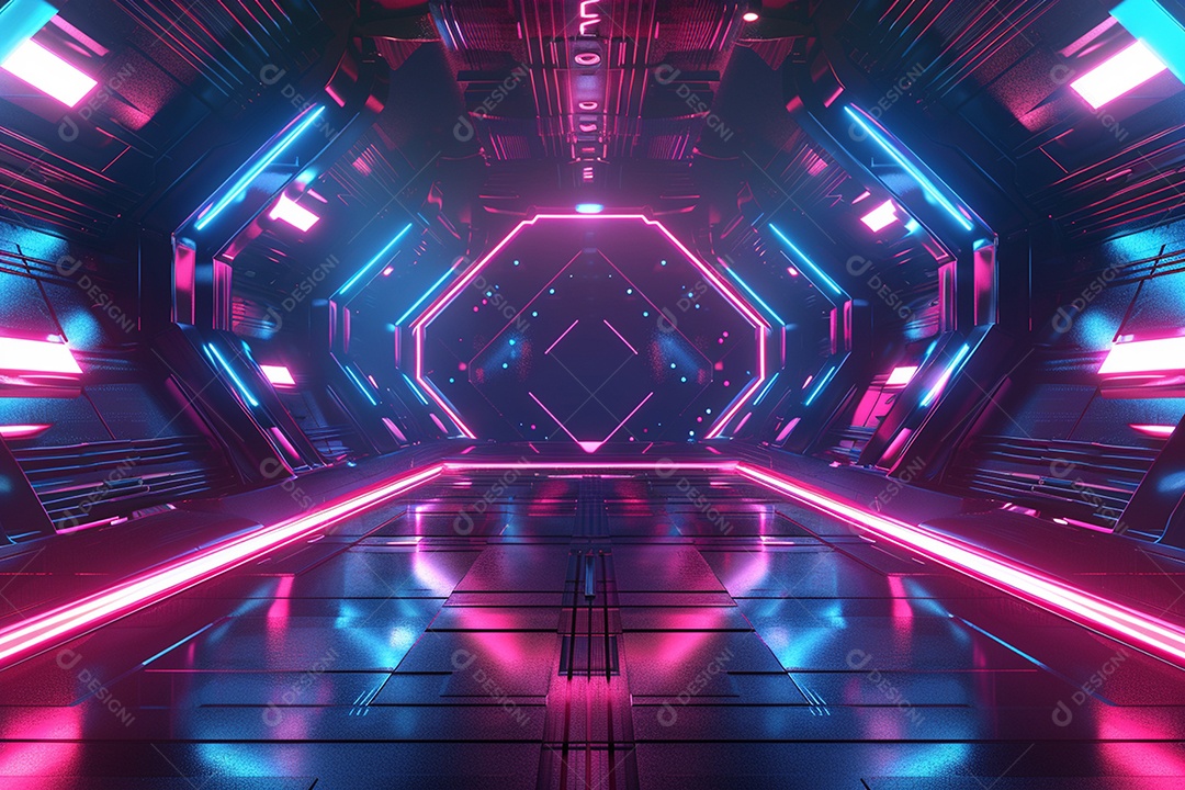 Conceito de vitrine futurista digital grátis cena de show vazia