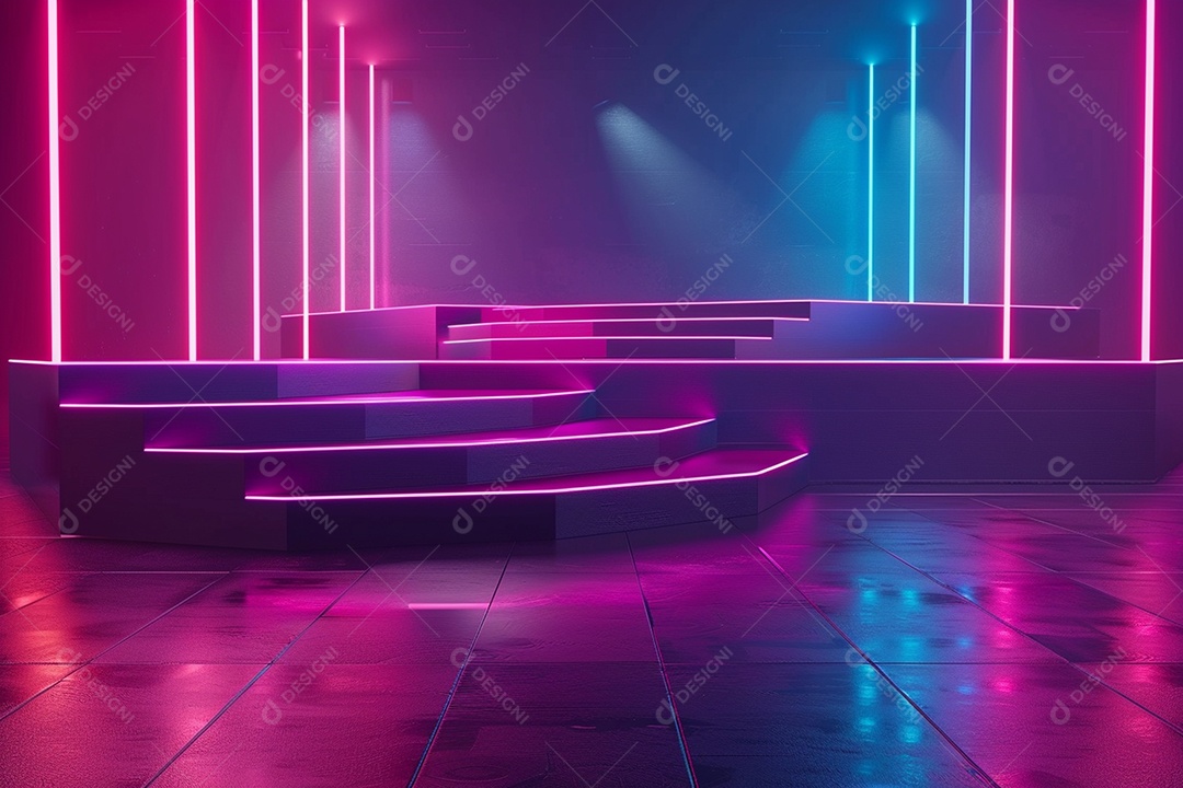 Conceito de vitrine futurista digital grátis cena de show vazia