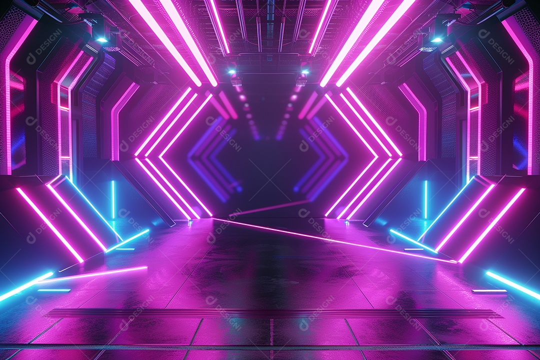 Conceito de vitrine futurista digital grátis cena de show vazia