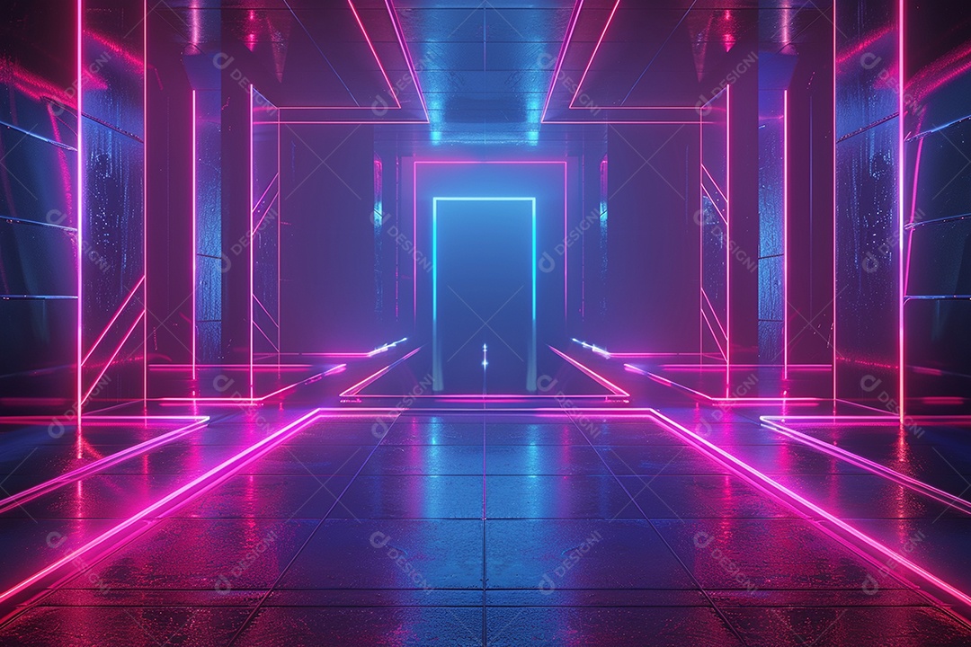 Conceito de vitrine futurista digital grátis cena de show vazia