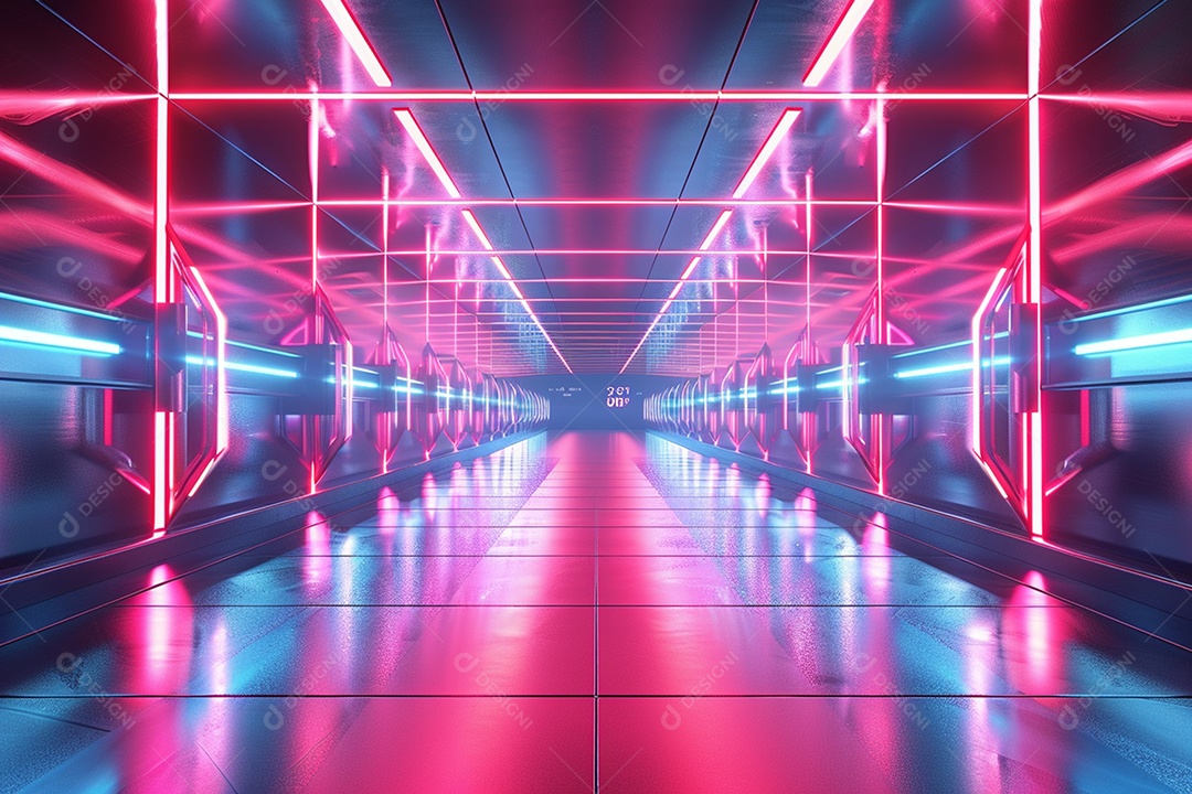 Conceito de vitrine futurista digital grátis cena de show vazia