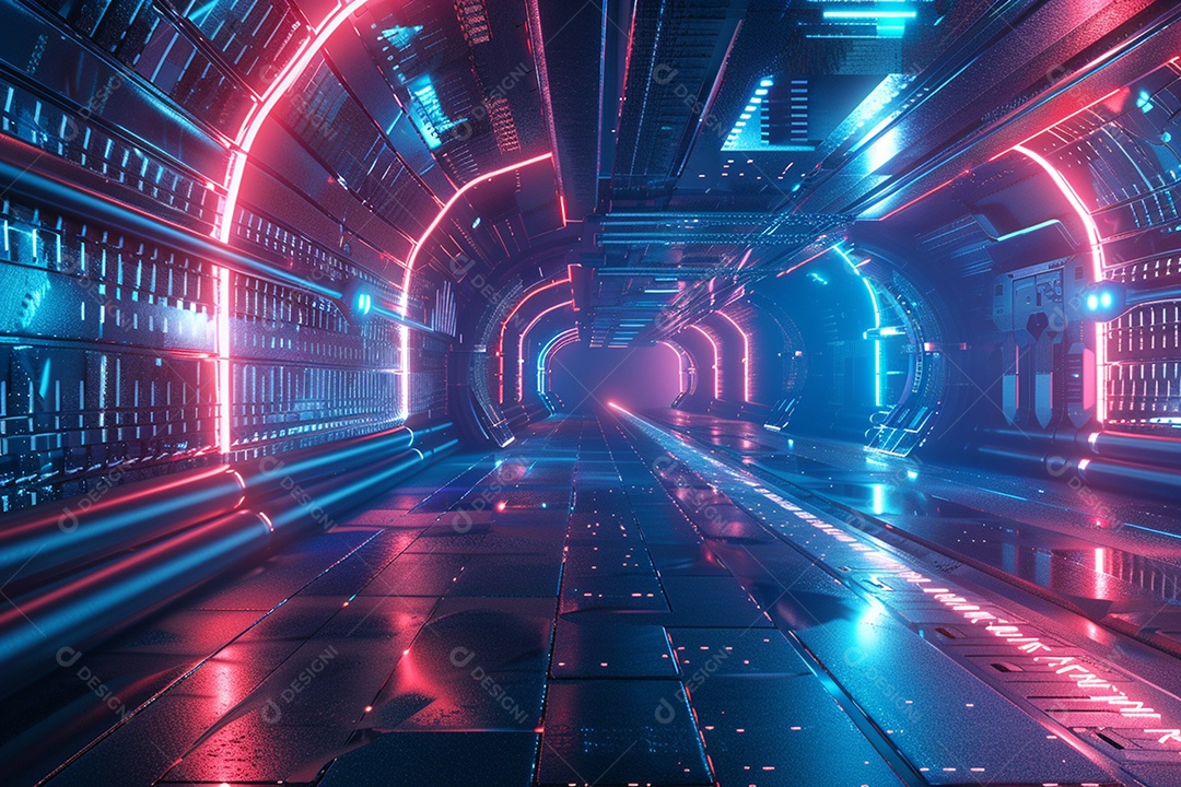 Conceito de vitrine futurista digital grátis cena de show vazia