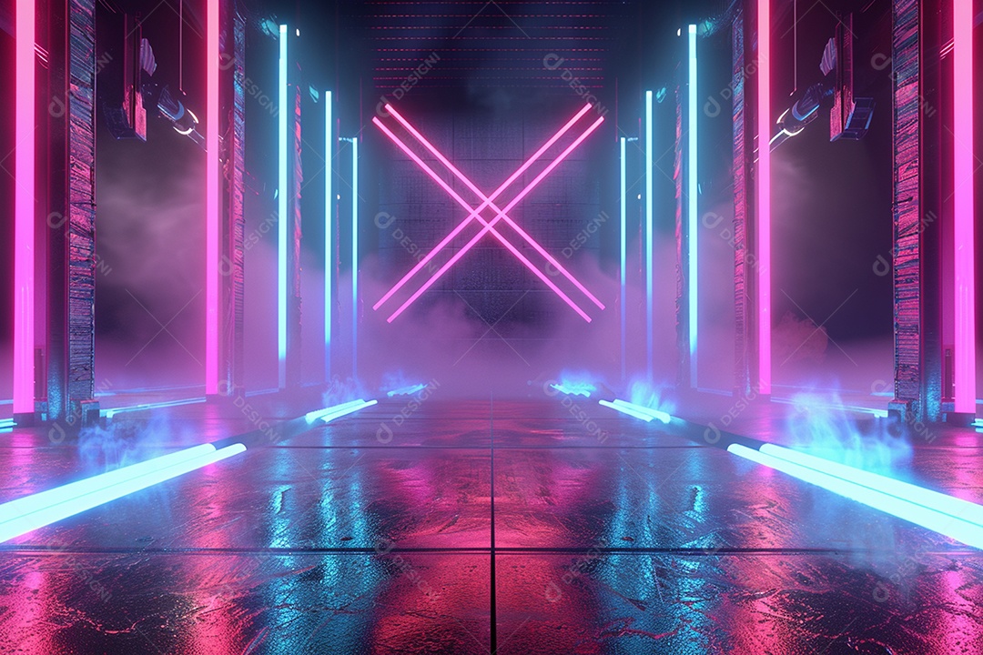 Conceito de vitrine futurista digital grátis cena de show vazia