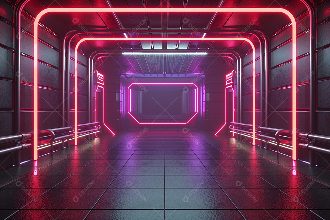 Conceito de vitrine futurista digital grátis cena de show vazia