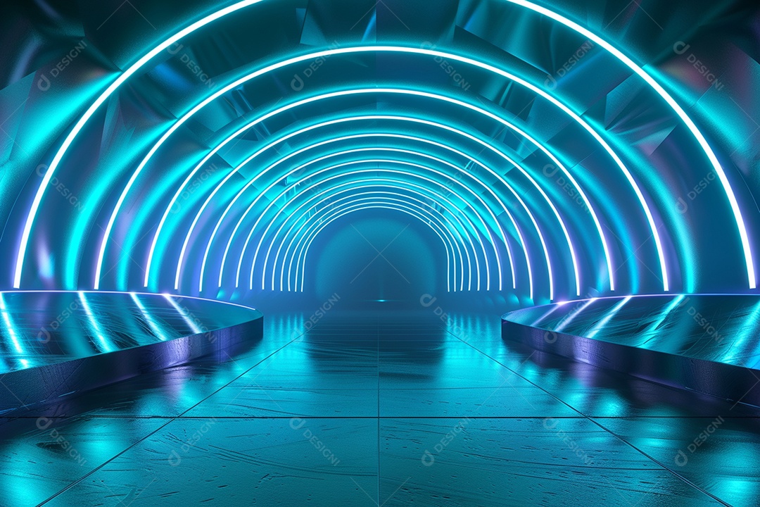 Conceito de vitrine futurista digital grátis cena de show vazia