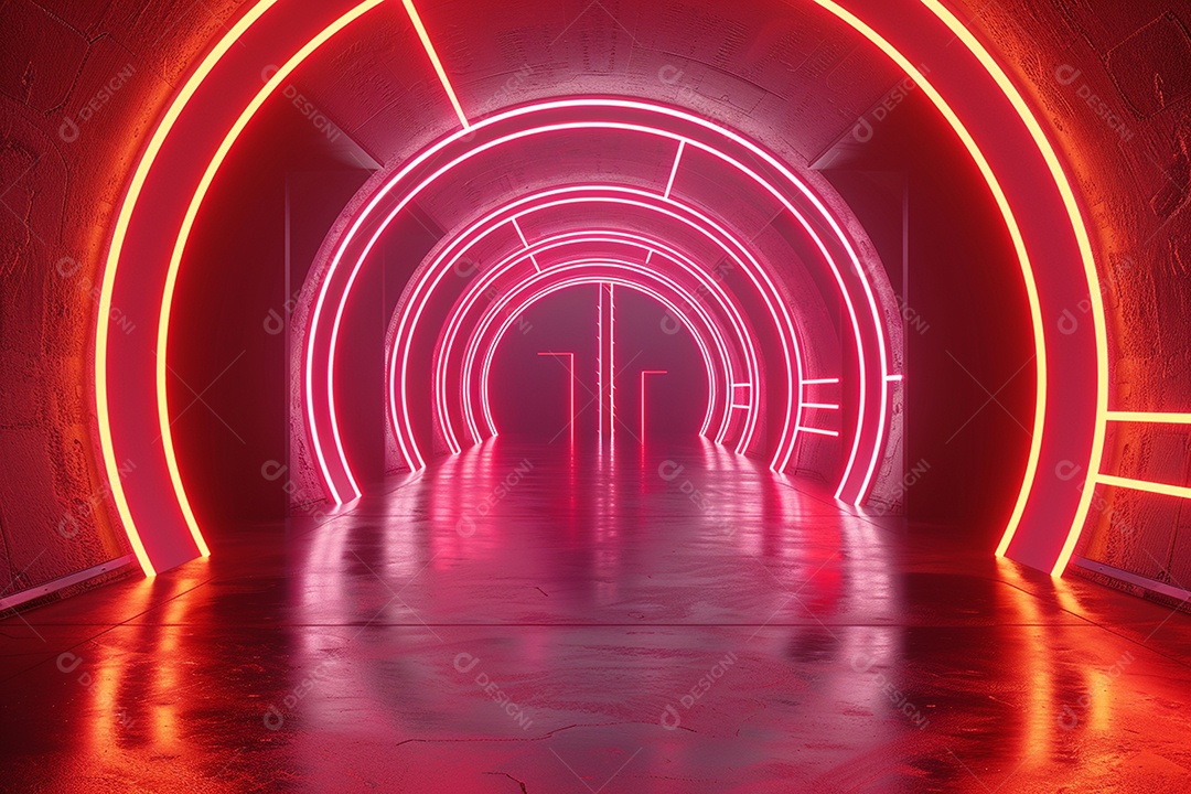 Conceito de vitrine futurista digital grátis cena de show vazia