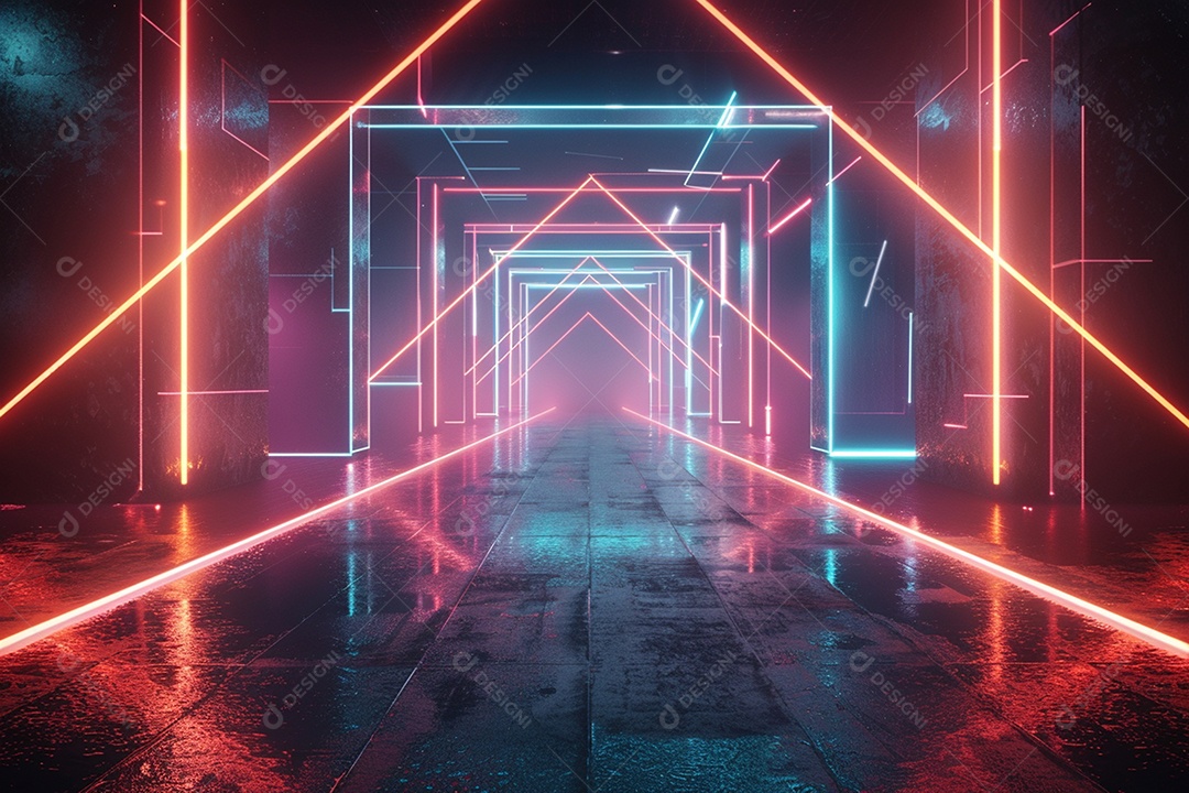 Conceito de vitrine futurista digital grátis cena de show vazia