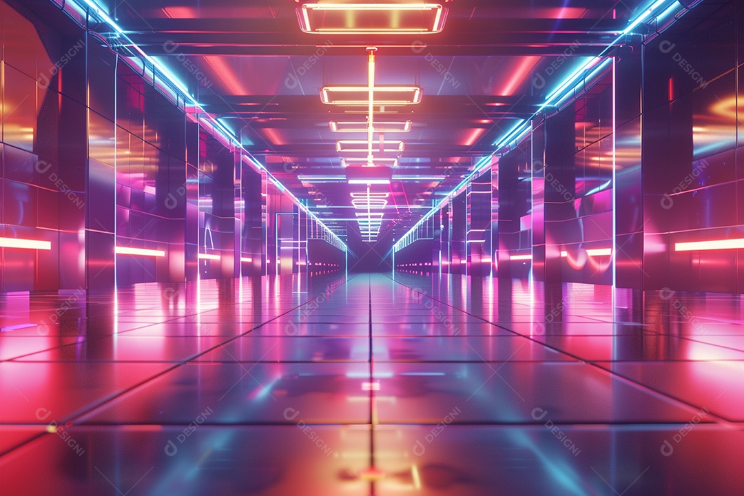 Conceito de vitrine futurista digital grátis cena de show vazia