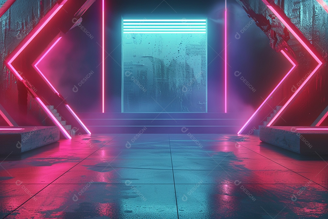 Conceito de vitrine futurista digital grátis cena de show vazia