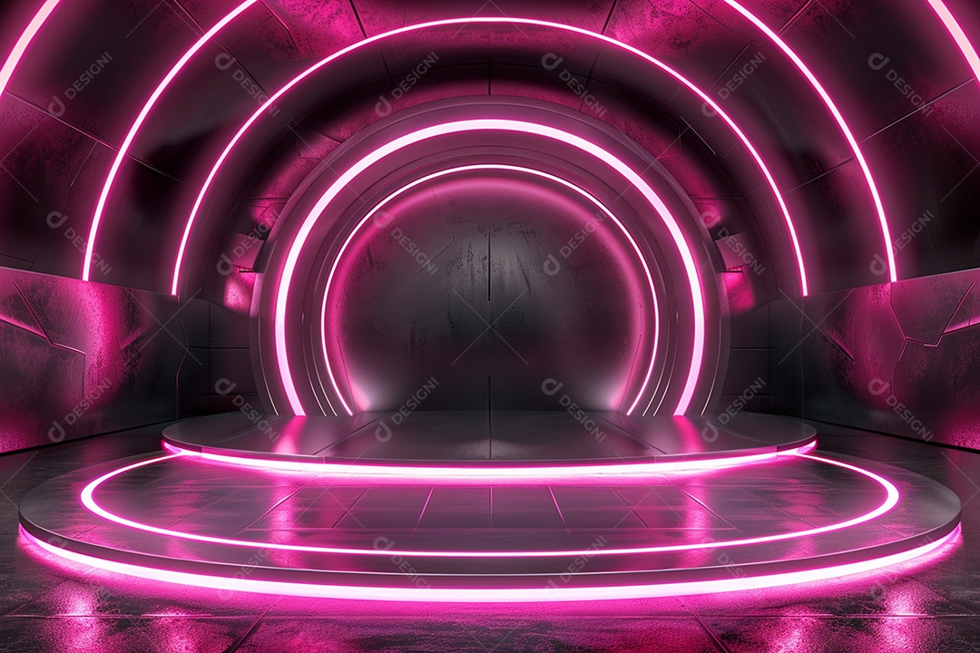 Conceito de vitrine futurista digital grátis cena de show vazia