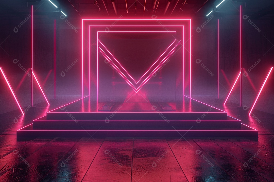 Conceito de vitrine futurista digital grátis cena de show vazia