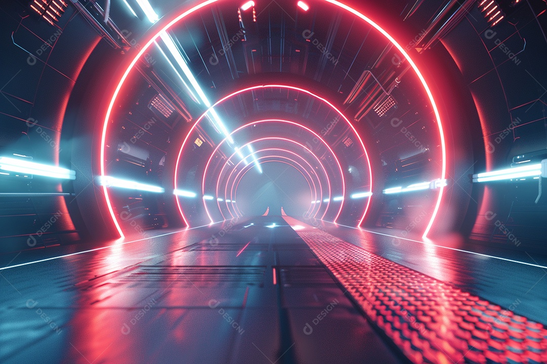 Conceito de vitrine futurista digital grátis cena de show vazia