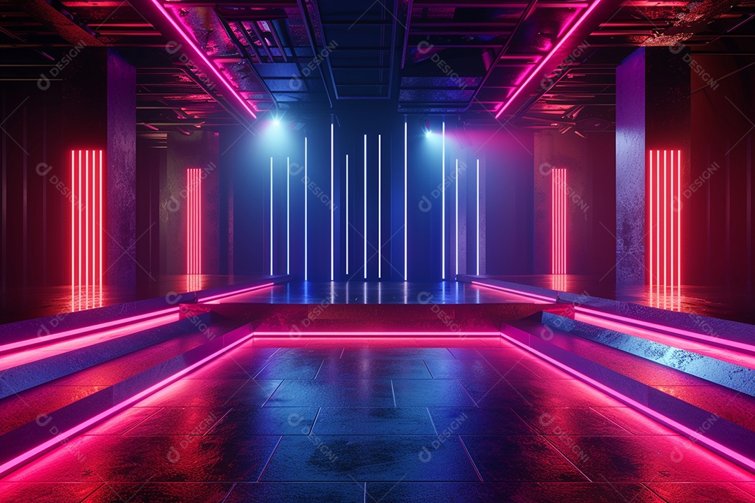 Conceito de vitrine futurista digital grátis cena de show vazia