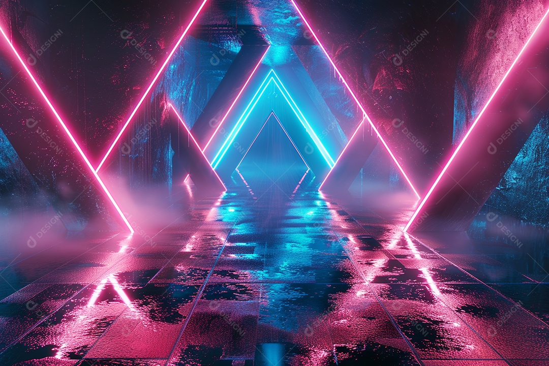 Conceito de vitrine futurista digital grátis cena de show vazia