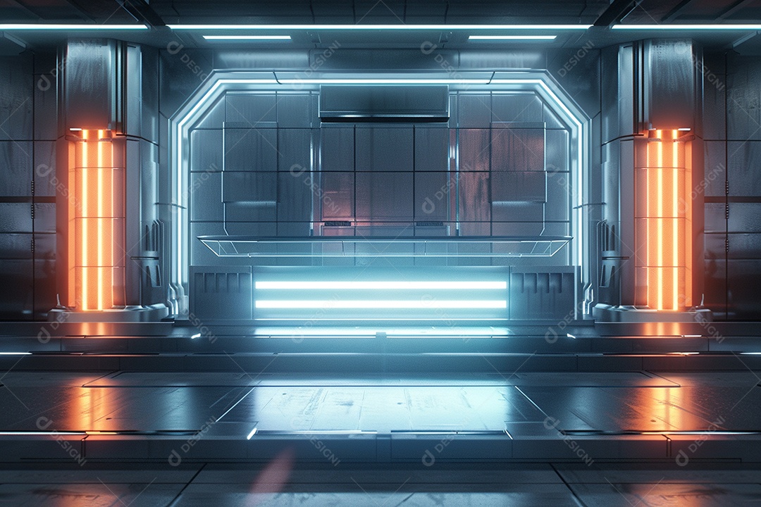 Conceito de vitrine futurista digital grátis cena de show vazia