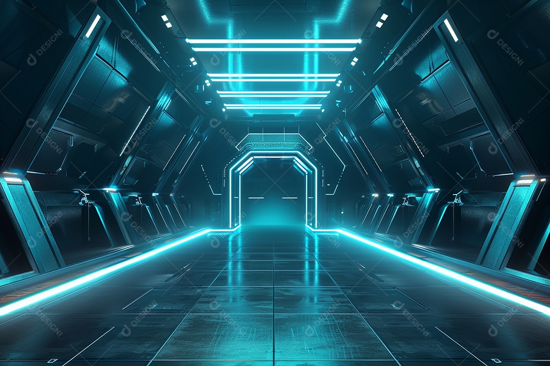 Conceito de vitrine futurista digital grátis cena de show vazia