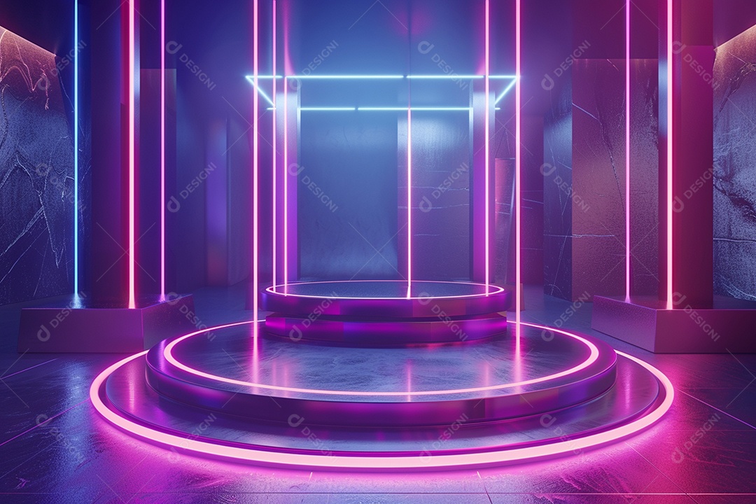 Conceito de vitrine futurista digital grátis cena de show vazia