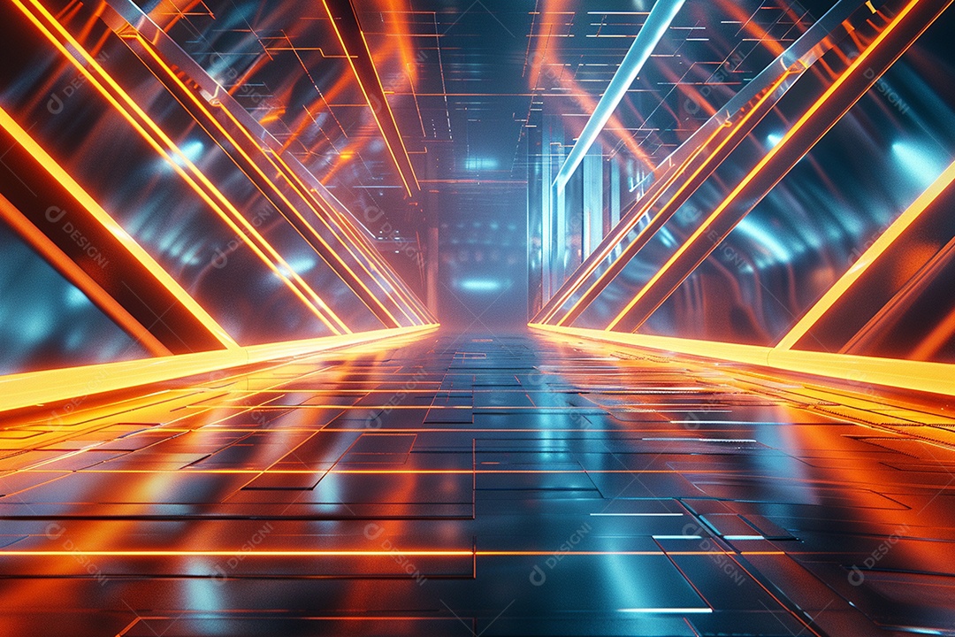 Conceito de vitrine futurista digital grátis cena de show vazia