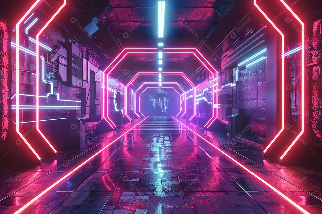 Conceito de vitrine futurista digital grátis cena de show vazia