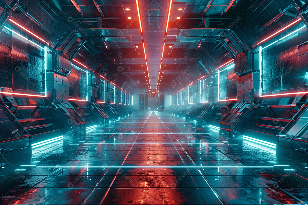 Conceito de vitrine futurista digital grátis cena de show vazia