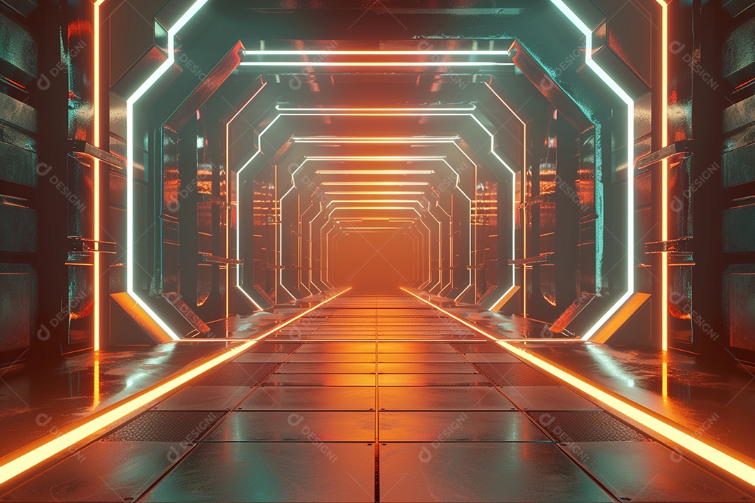 Conceito de vitrine futurista digital grátis cena de show vazia