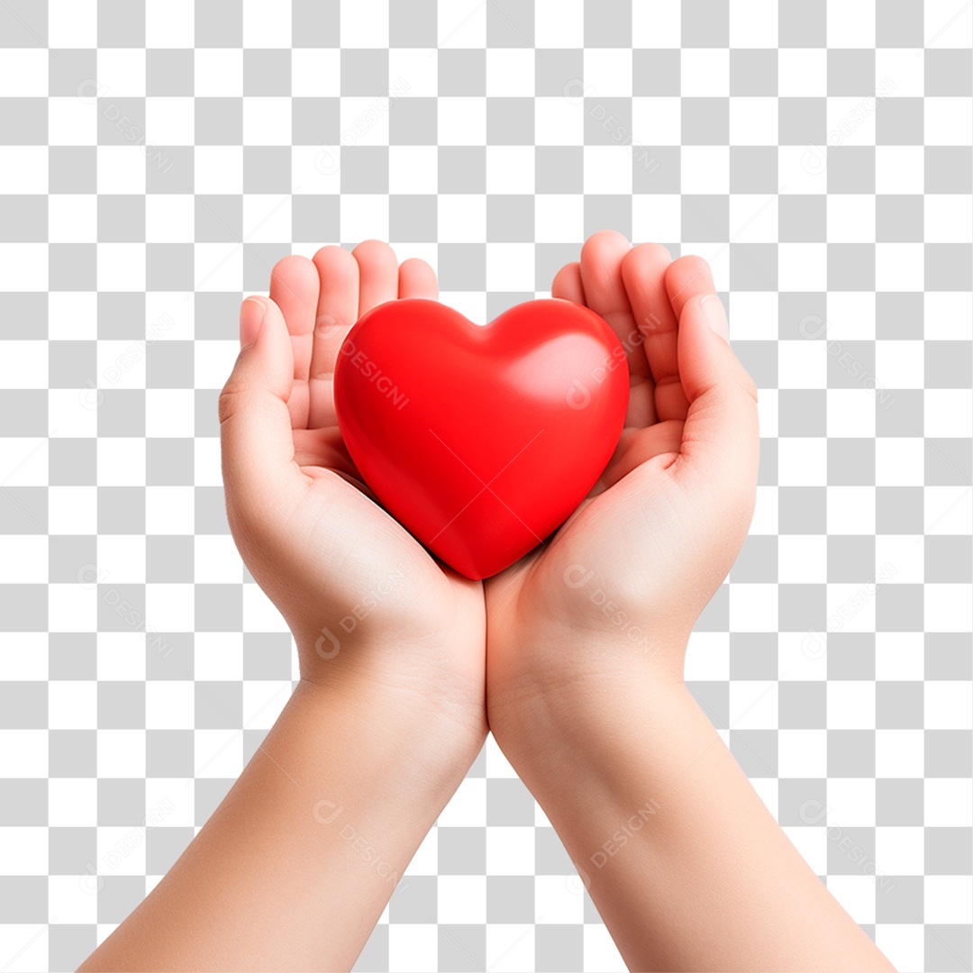 Mãos Segurando Coração PNG Transparente