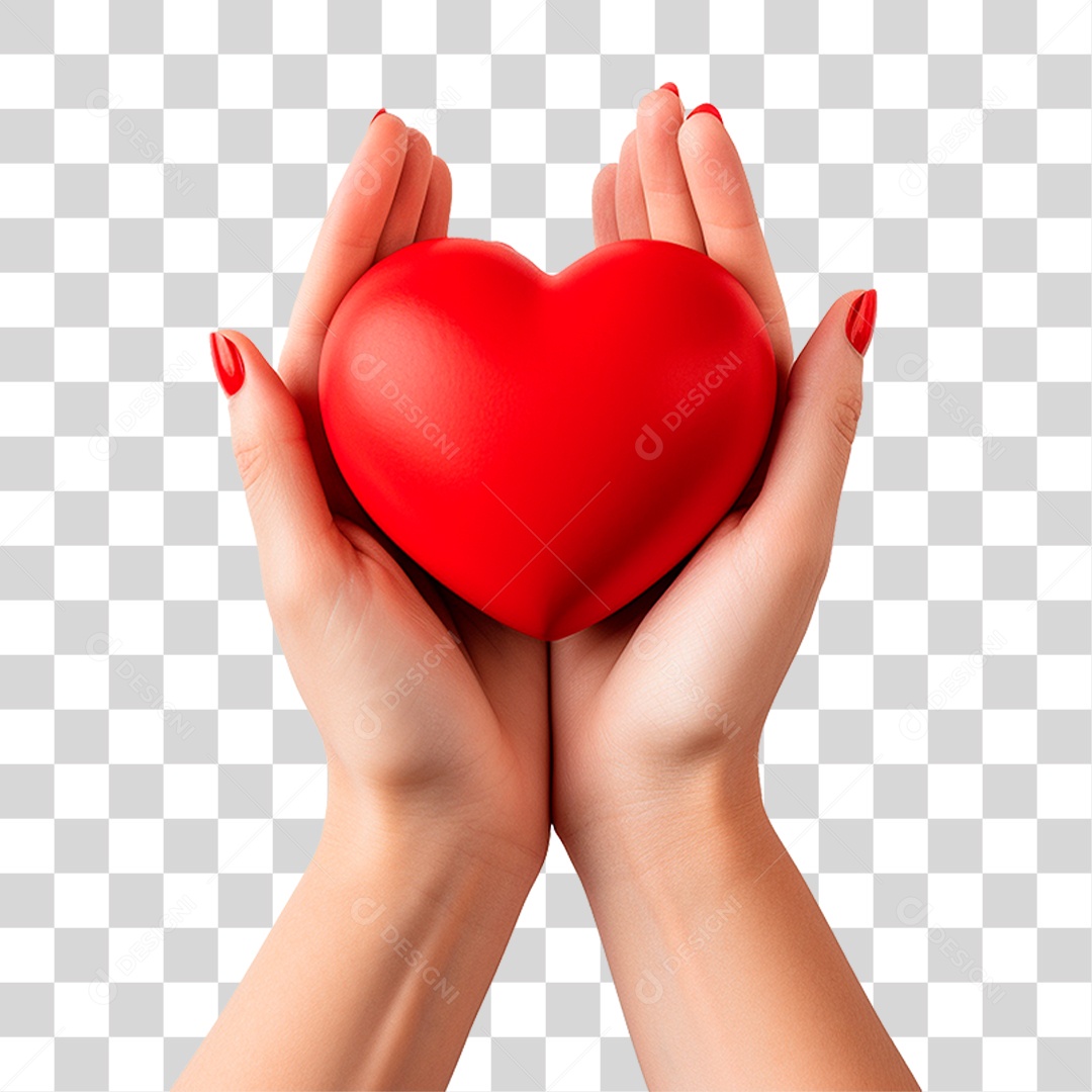 Mãos Segurando Coração PNG Transparente