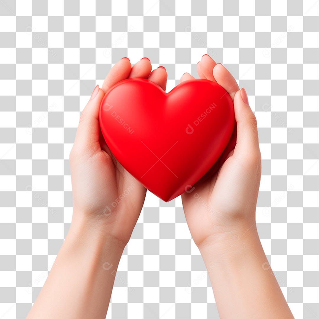 Mãos Segurando Coração PNG Transparente