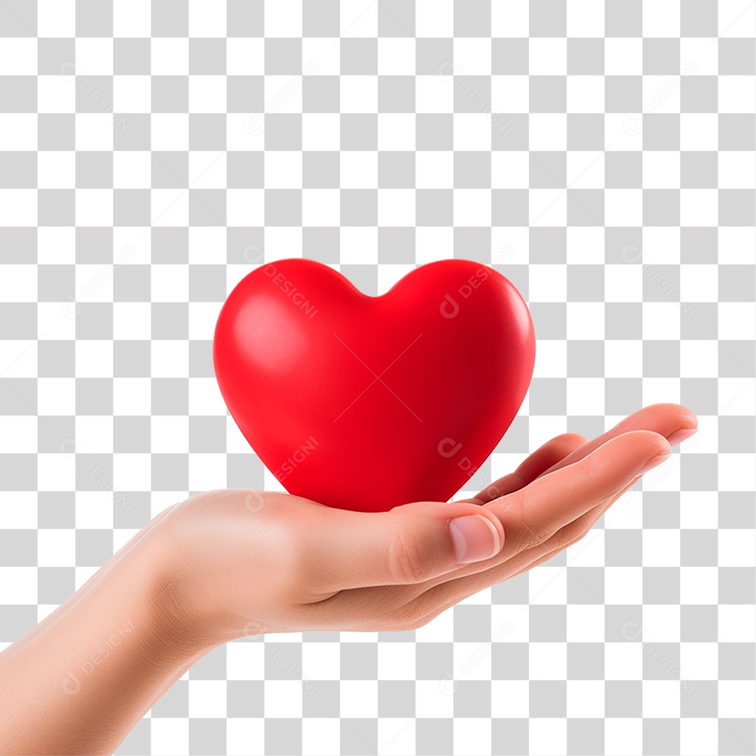 Mão Segurando Coração PNG Transparente