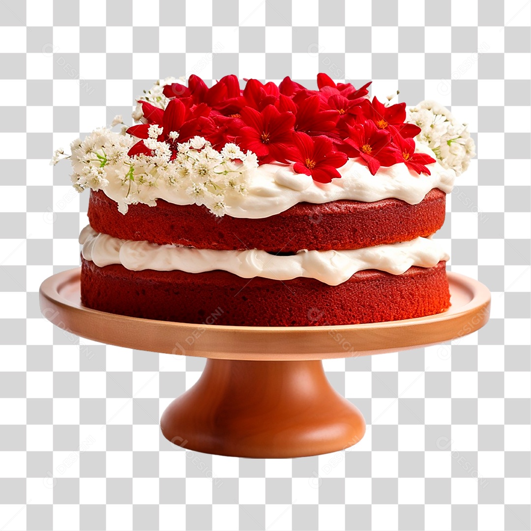 Bolo Veludo Vermelho PNG Transparente