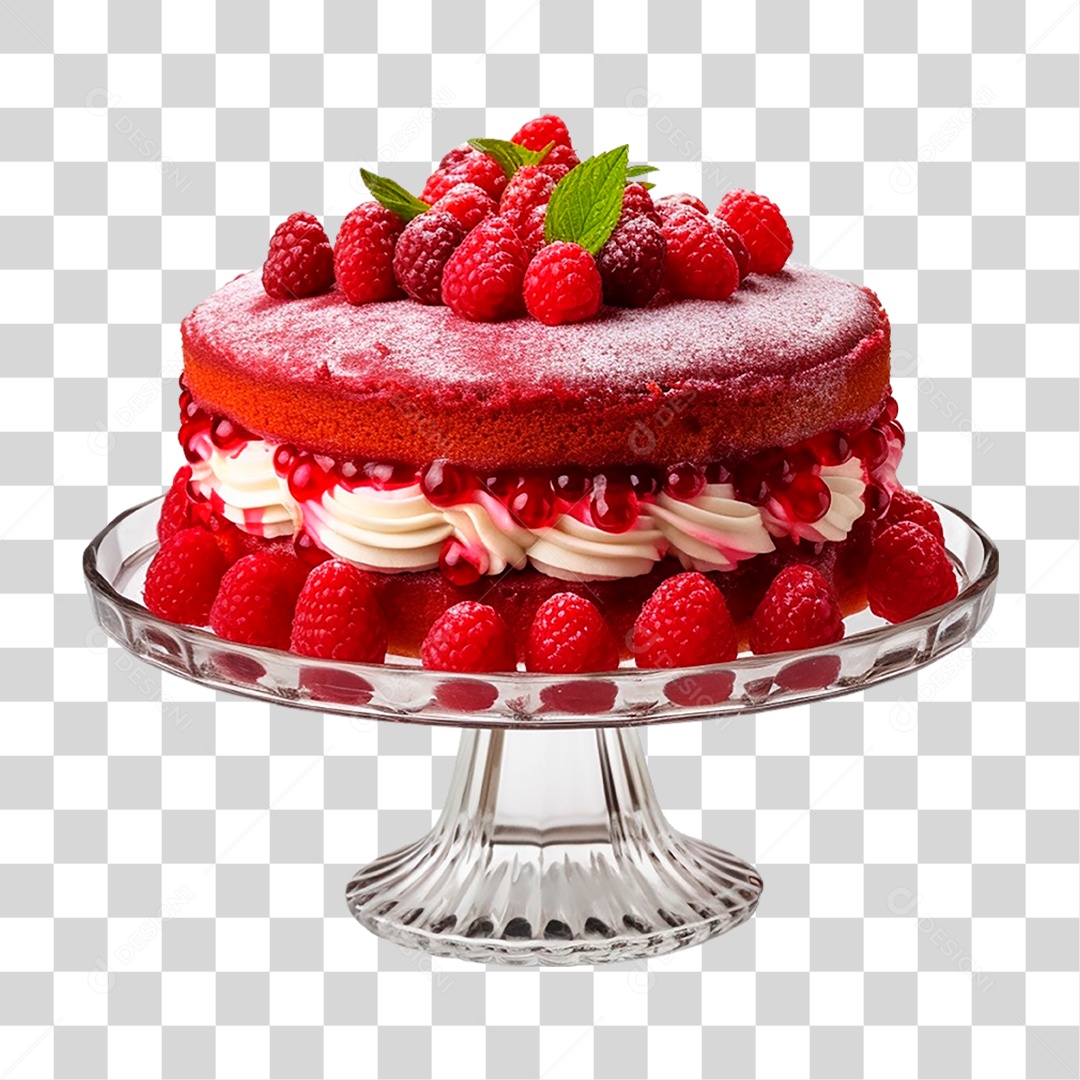 Bolo Veludo Vermelho PNG Transparente