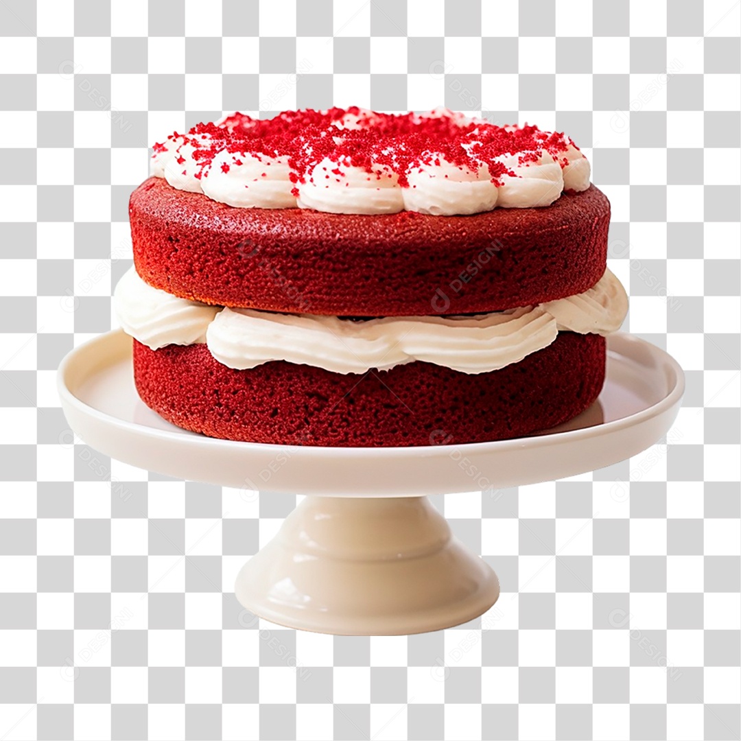 Bolo Veludo Vermelho PNG Transparente