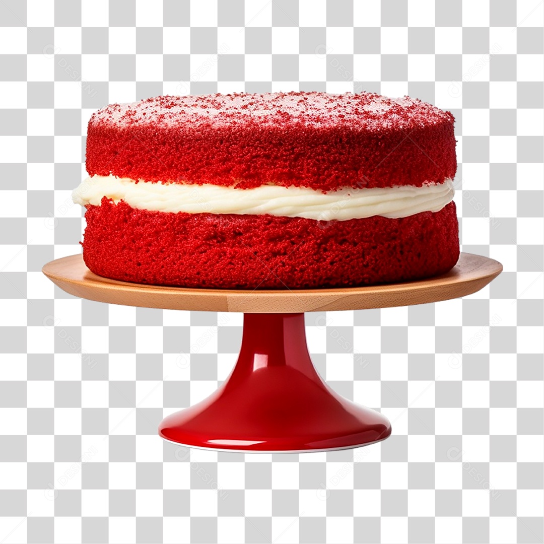 Bolo Veludo Vermelho PNG Transparente