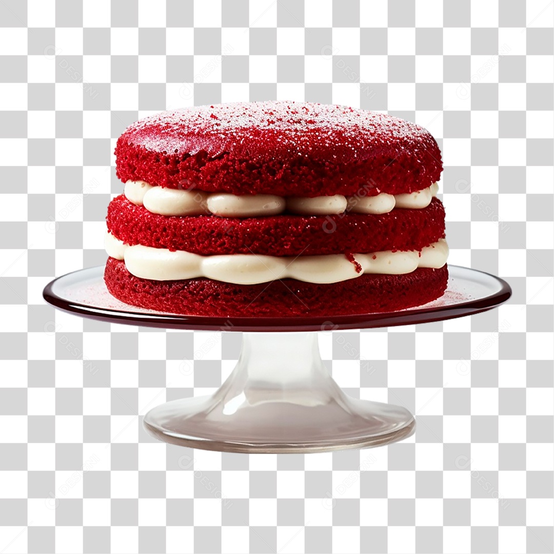 Bolo Veludo Vermelho PNG Transparente